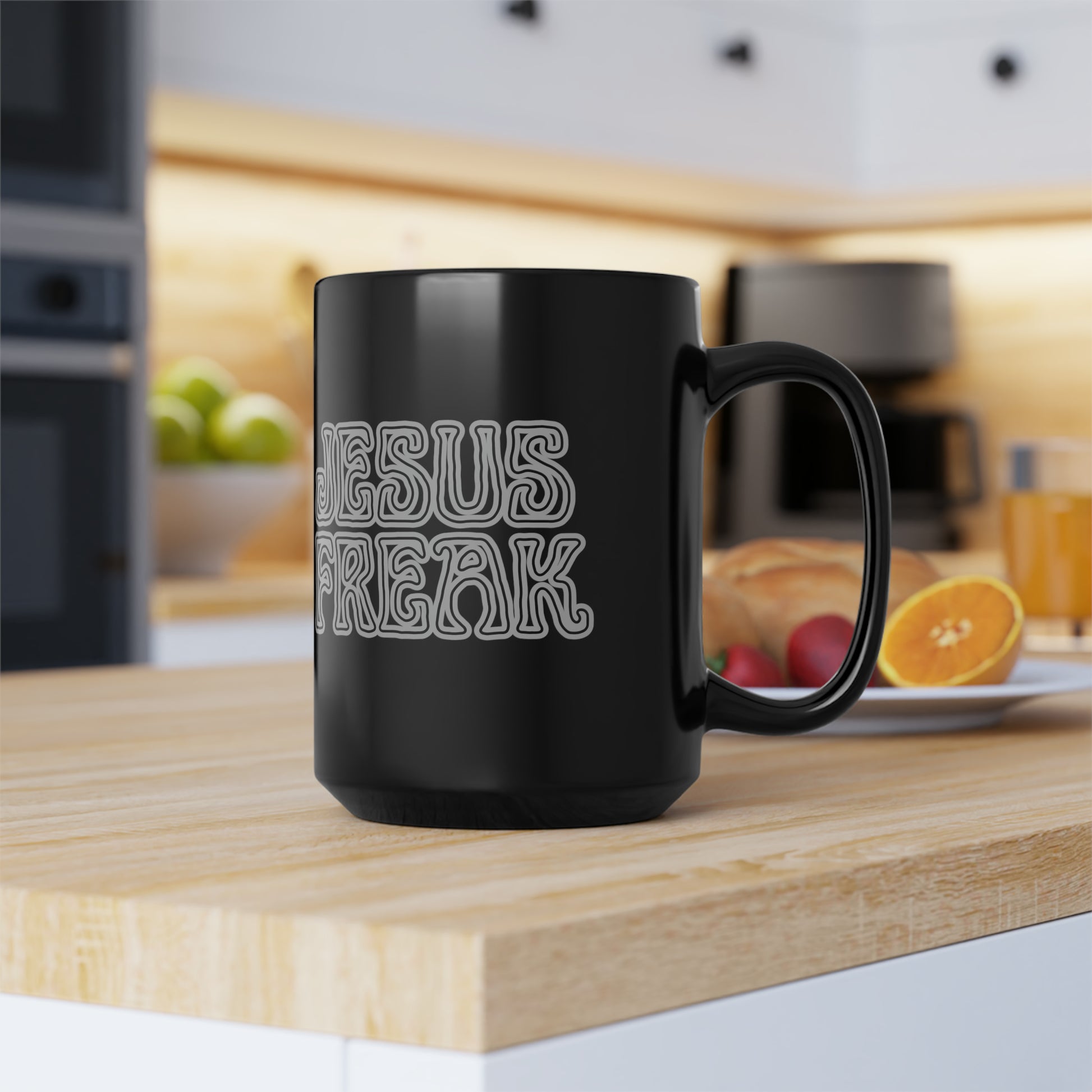 Jesus Freak black mug christian mugs coffee mugs christian gifts Jesus