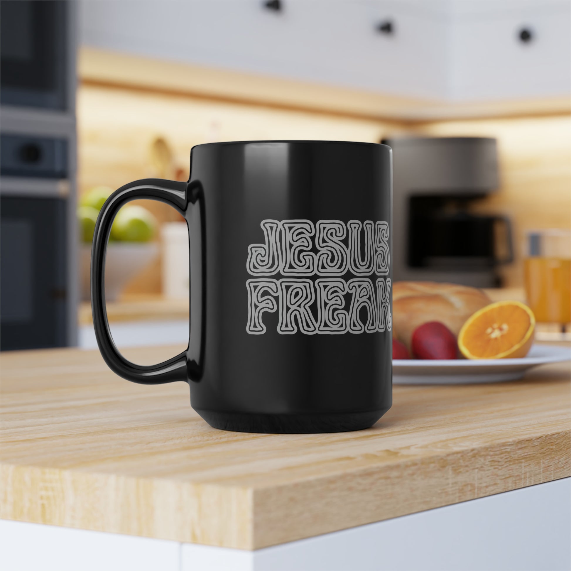 Jesus Freak black mug christian mugs coffee mugs christian gifts Jesus