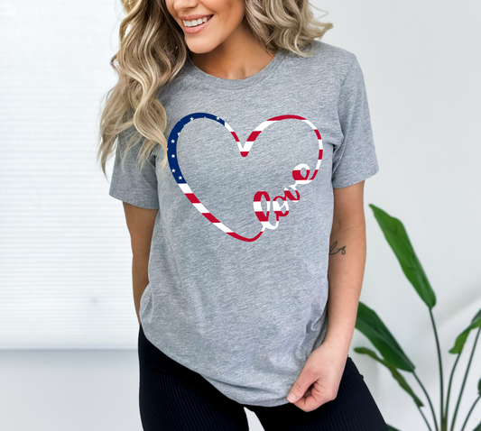 Heart flag shirt