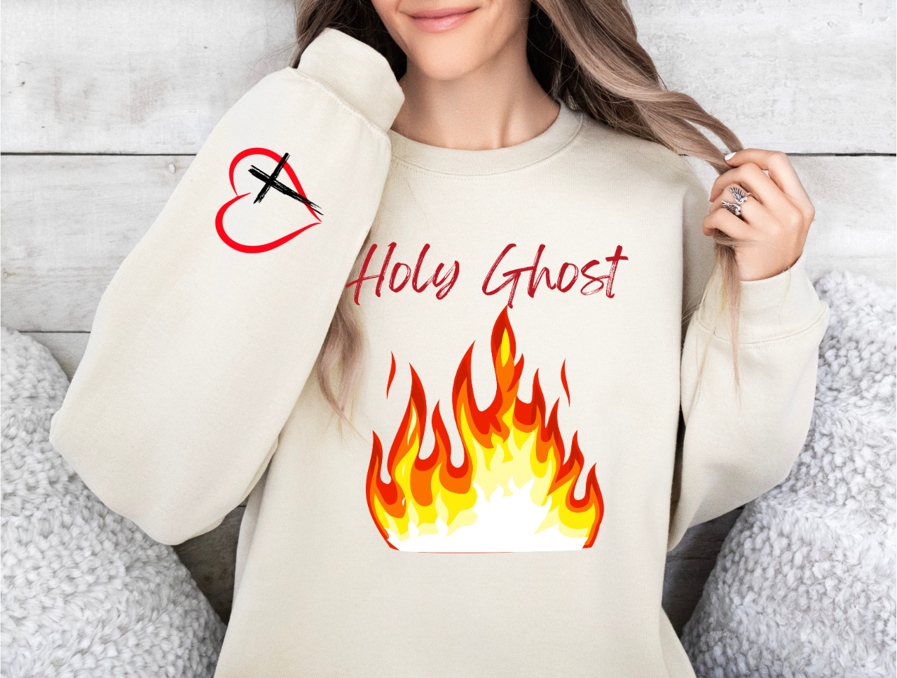 christian Sweatshirts, Holy Ghost fire sweatshirt, Spiritual sweatshirts, Cute Christian gifts, gift for pastor, Jesus gifts, Religious clothing