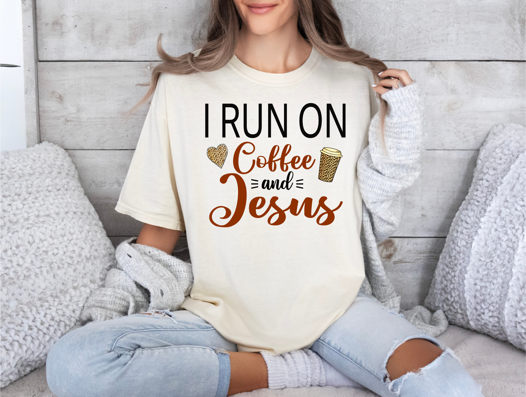 shirt, I run on coffee and Jesus